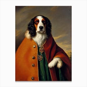 Welsh Springer Spaniel Renaissance Portrait Oil Painting Canvas Print
