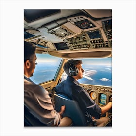 Two Pilots In The Cockpit - Reimagined Canvas Print