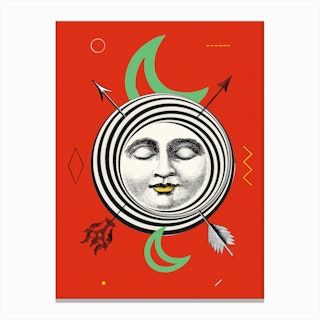 The Moon Tarot Card Canvas Print