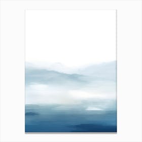 Watercolour Blue White Abstract Water 3 Canvas Print