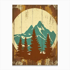 Mountains In The Woods Art Canvas Print