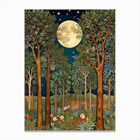 William Morris Moonlight In The Forest 2 Canvas Print