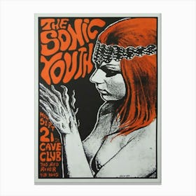 Sonic Youth 1987 Austin Concert Poster Frank Kozik Signed Canvas Print