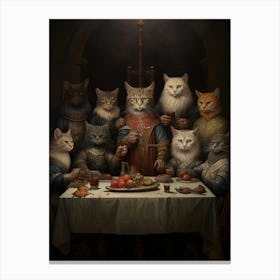 Gothic Style Cats Banqueting Canvas Print