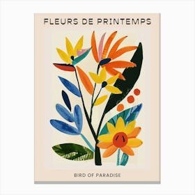 Spring Floral French Poster  Bird Of Paradise 1 Canvas Print