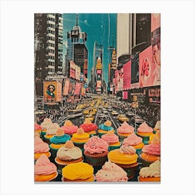 Kitsch New York Cupcake Collage 1 Canvas Print