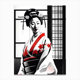 Traditional Japanese Art Style Geisha Girl 25 Canvas Print