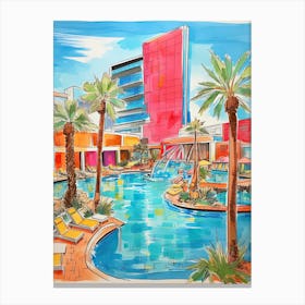 Aria Resort & Casino   Las Vegas, Nevada  Resort Storybook Illustration 3 Canvas Print
