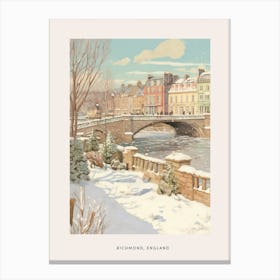 Vintage Winter Poster Richmond England 3 Canvas Print