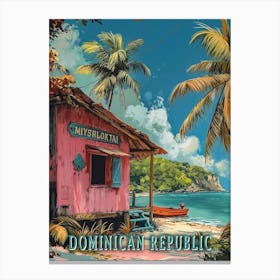 Vintage Dominican Republic Travel Art Poster Canvas Print