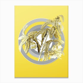 Botanical Spaendoncea Tamarandifolia in Gray and Yellow Gradient n.432 Canvas Print