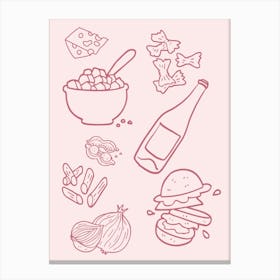 Food Icon Set Canvas Print