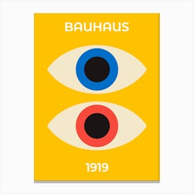  Bauhaus 1919, Eyes, Exhibition, 90s, 70s, vintage, retro, aesthteic, art, contemprary, European, exhibition, museum, classic, shapes, abstract, bold, geometric, boho, pattern, symmetry design Canvas Print