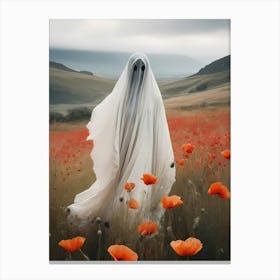 Ghost In The Poppy Fields Painting (10) Canvas Print