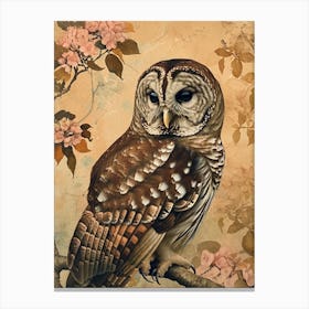 Barred Owl Japanese Painting 3 Canvas Print