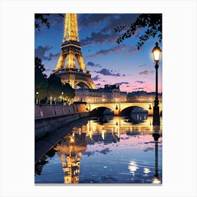 Eiffel Tower At Dusk 2 Canvas Print