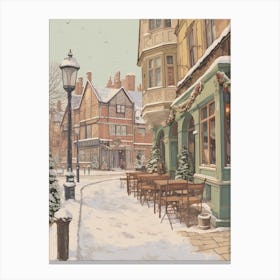 Vintage Winter Illustration Stratford Upon Avon United Kingdom 1 Canvas Print