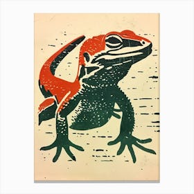 Red Mediterranean House Gecko Bold Block 1 Canvas Print