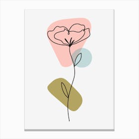 Abstract Shapes with Flower Canvas Print