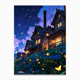 House At Night Canvas Print