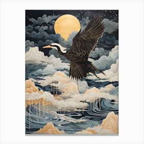 Cormorant 1 Gold Detail Painting Canvas Print