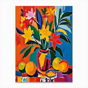 Flowers In A Vase Style Henri Matisse 7 Canvas Print