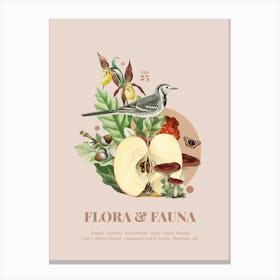 Flora & Fauna with Wagtail Canvas Print