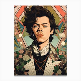 Harry Styles Retro Portrait Canvas Print