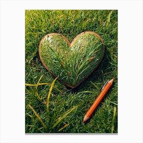 Heart Of Grass Canvas Print