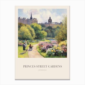 Princes Street Gardens Edinburgh United Kingdom 2 Vintage Cezanne Inspired Poster Canvas Print