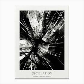 Oscillation Abstract Black And White 4 Poster Canvas Print