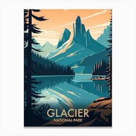 Glacier National Park Vintage Travel Poster 17 Canvas Print