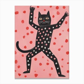 Polka Dot Cat 2 Canvas Print