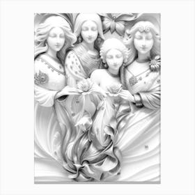 Fantasy Three Women Canvas Print