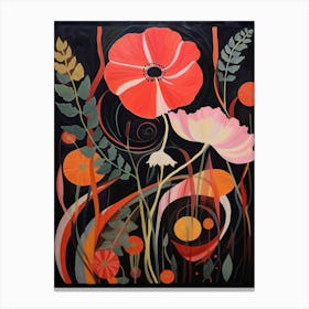 Poppy 3 Hilma Af Klint Inspired Flower Illustration Canvas Print