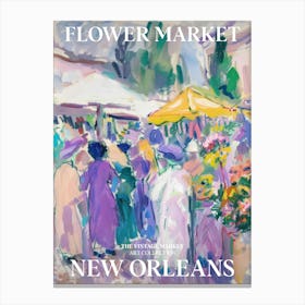 Vintage Flower Market Painting New Orleans 3 Canvas Print