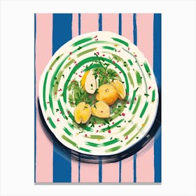 A Plate Of Pears Top View Food Illustration 3 Canvas Print