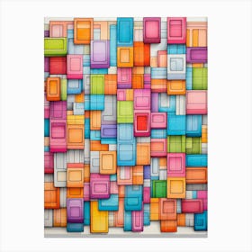 Modern Crochet Shapes Illustration Canvas Print