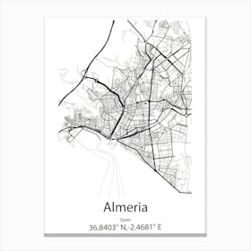 Almeria,Spain Minimalist Map Canvas Print