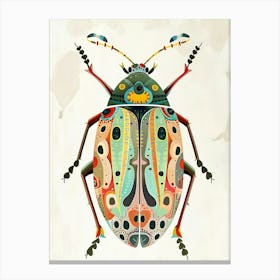 Colourful Insect Illustration Flea Beetle 7 Canvas Print