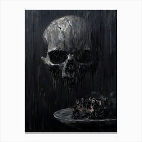 Skull In The Rain Canvas Print