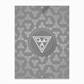 Geometric Glyph Sigil with Hex Array Pattern in Gray n.0265 Canvas Print