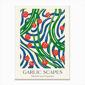 Marche Aux Legumes Garlic Scapes Summer Illustration 1 Canvas Print