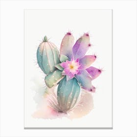 Star Cactus Pastel Watercolour 2 Canvas Print