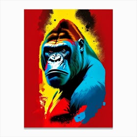 Angry Gorilla Gorillas Primary Colours 1 Canvas Print