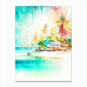 Boracay Philippines Watercolour Pastel Tropical Destination Canvas Print
