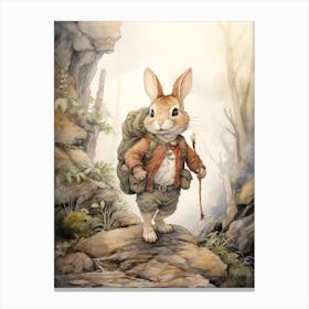 Bunny Hicking Rabbit Prints Watercolour 8 Canvas Print