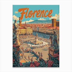 Aihrgdesign A 1970s Inspired Travel Poster For Florence 4 Canvas Print