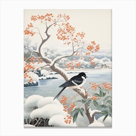Winter Bird Painting Swallow 2 Canvas Print