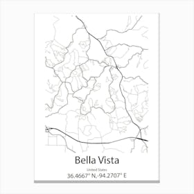 Bella Vista,United States Minimalist Map Canvas Print